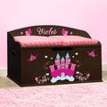 DIBSIES Personalized Creative Wonders Toy Box, Princess, 30 x 19.25 x 18 inches, Soft-Close Lid (Espresso)