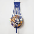 Stuffed Animal Net or Hammock Corner or Wall Hanging Net for Plush Toy Storage Boho Macrame Toy Display Nursery Bedroom Decor Stuffy Animal Toy Organizer (Blue)