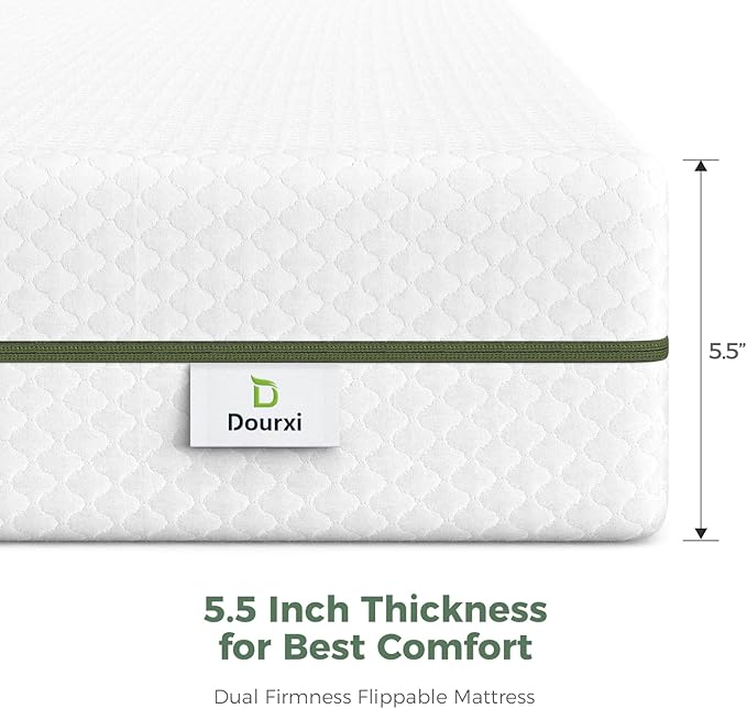 Crib Mattress, Dual-Sided Comfort Baby and Toddler Mattress with Gel Memory Foam and Removable Cover, Fits Standard Size Cribs and Toddler Bed, 52x27.5x5.5 inches