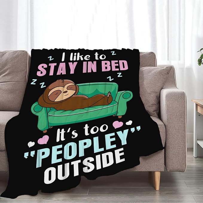 Funny Sloth Throw Blanket Sloth Gifts for Girls Boys Women Men Kids Adults Soft Flannel Fleece Blanket for Couch Sofa Bed Home Decor 40"x50"