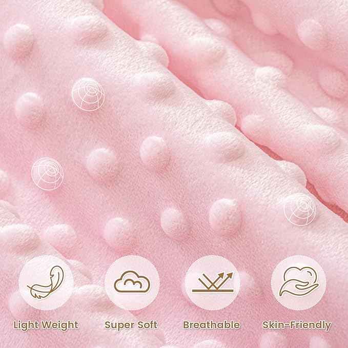 david's kids Micro Fleece Minky Baby Blanket for Girls with Double Layer and Soothing Raised Dots, Breathable and Soft Lightweight Receiving Blanket for Newborns, 30x40 Inches, Mermaid
