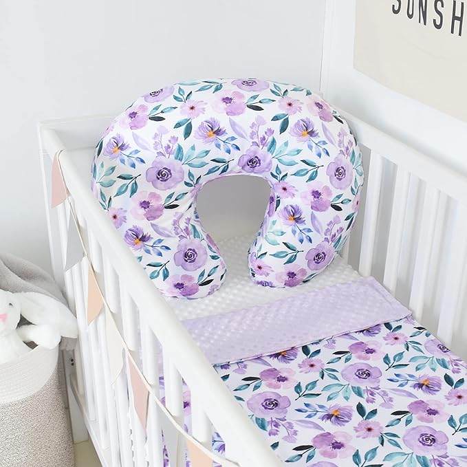 Baby Blankets for Boys Girls Soft Minky Blanket for Newborn Infant Toddler Used for Crib Stroller Nursery (Purple Floral)