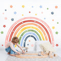 Tanlaby 56" X 43" Large Rainbow Wall Stickers Watercolor Stars Wall Decals Peel and Stick Colorful Art Decor for Baby Nursery Girls Bedroom Kids Playroom Daycare Classroom