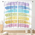 Rainbow Curtains for Classroom, Kids Girls Baby Boho Cute Inspirational Motivational Quotes Cartoon Colorful Pastel Nursery Classroom Bedroom Living Room Bathroom Window Drapes 2 Panels, 42"x54" Inch