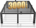 MAF 14 Inch California King Bed Frame No Box Spring Needed Heavy Duty Platform Cal King Bed Frame with Steel Slat Support 3000 LBS Noise Free Black Bed Frame Cali King