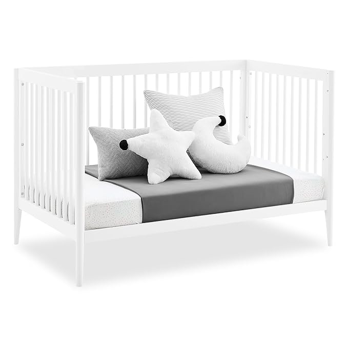 Delta Children Casey 4-in-1 Convertible Crib - Greenguard Gold Certified, Bianca White