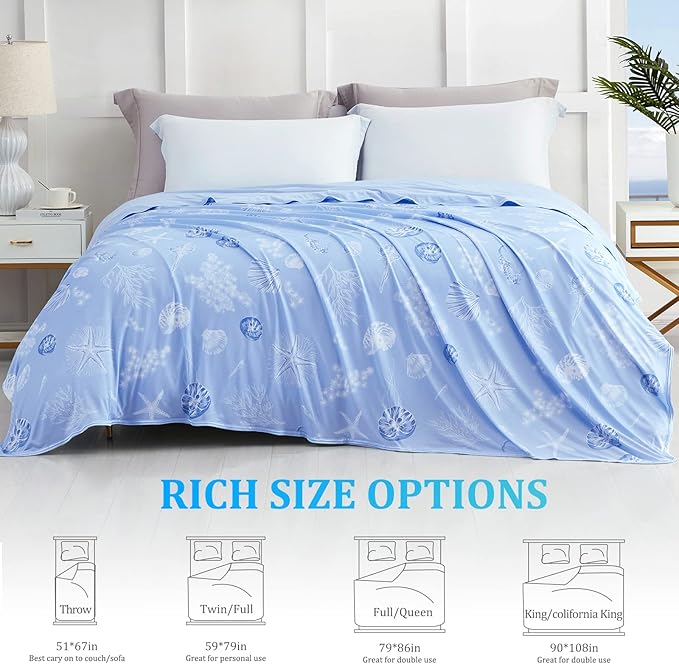LUXEAR Cooling Blanket for Hot Sleepers,Double Side Cooling Effect Throw Size Summer Blankets, Q-Max 0.5 Arc-Chill Cooling Fiber Soft Cold Blanket Absorb Heat for Night Sweats to Keep Cool All Night