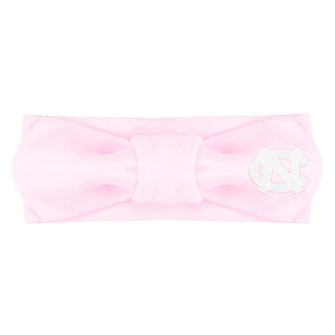 Creative Knitwear North Carolina Tar Heels Infant Girls Pink Solid Hair Knot Headband Embroidered Logo - Size Newborn - 4T