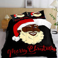 LUVIVIHOME 2PCS Christmas Comforter Set Twin Size, Funny African American Black Santa Claus Bedding, Winter Xmas Merry Christmas Bedroom Decor for Kids Boys Girls Teens, Xmas Gifts, 1 Pillow Sham