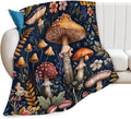 Tijuboni Mushroom Throw Blanket Mushroom Gifts for Girls Women Boys Men Kids Adults Soft Flannel Fleece Blanket for Couch Sofa Bed Home Decor 40"x50"