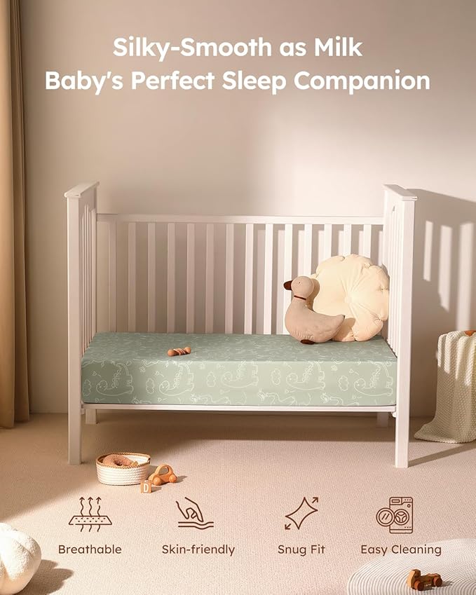 Looxii Baby Crib Sheets for Boys Girls, 3 Pack Fitted Crib Sheet for Standard Crib and Toddler Mattress, Ultra Soft Breathable Microfiber Baby Sheet 52x28x8in