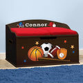 DIBSIES Personalized Creative Wonders Toy Box (Sports, Espresso)