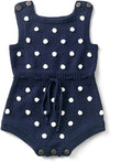 Simplee kids Baby Girl Knit Romper Fall Sleeveless Pompoms Rompers Newborn Little Girl Overall Jumpsuit Outfits