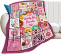 Pink Donut Fleece Blanket Dessert Throw Blankets for Girls Boys Super Soft Warm Flannel Cute Food Throws Gifts for Men Women Cozy Fuzzy Plush Stuffed Couch Bed Bedding Decor 60"x50"