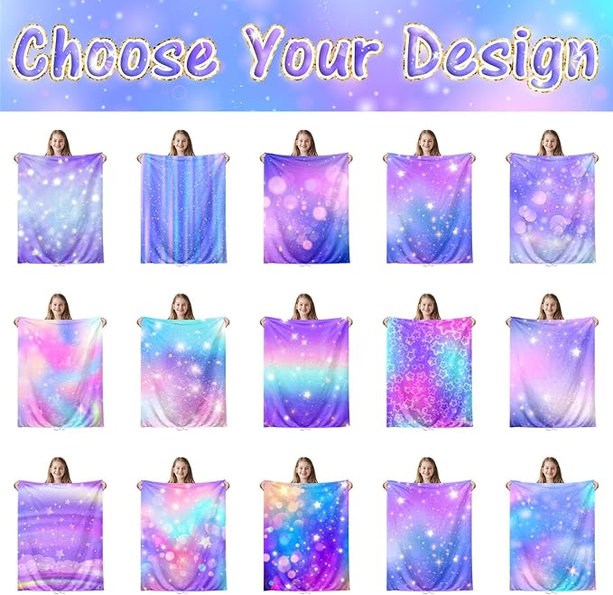 Ship Next Day, Custom Baby Blanket with Name for Girls Boys, Cute Unicorn Blankets, Personalized Name & Animals Blankets for Kids Teens, Christmas Birthday Gifts for Daughter Son Nephew Niece