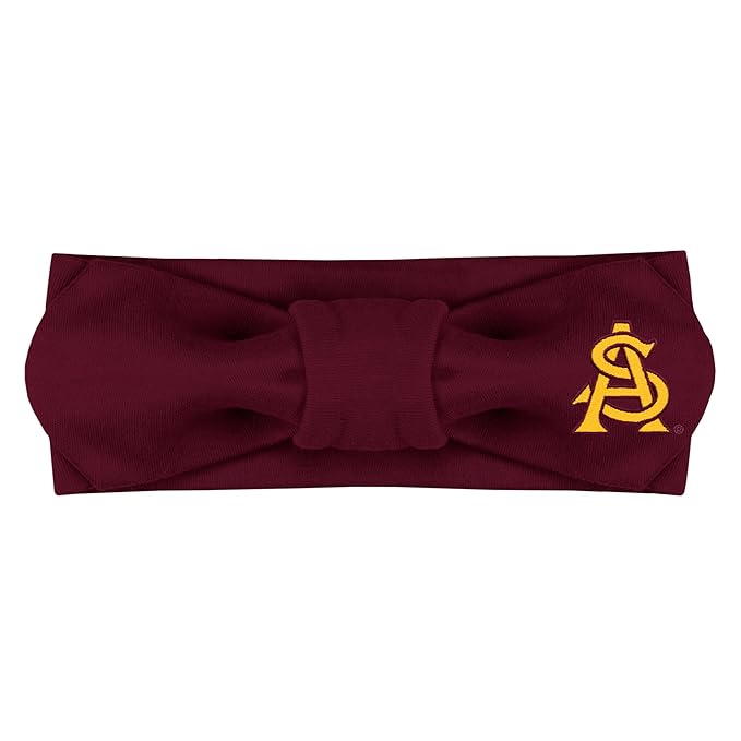 Creative Knitwear Arizona State Sun Devils Infant Girls Maroon Striped Solid Knot Headband Embroidered Logo - Size Newborn - 4T