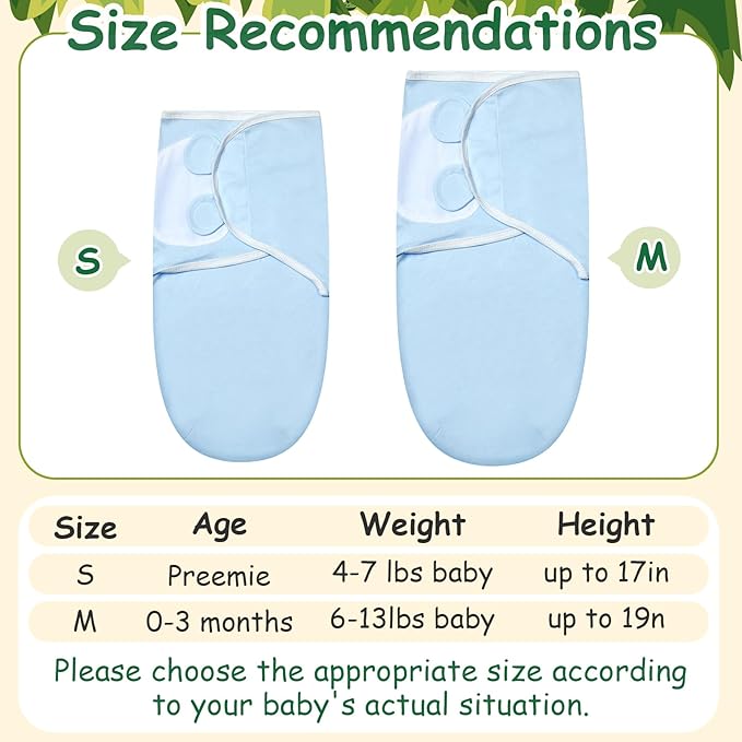 Ramede 6 Pack Preemie Swaddle Blanket with Hats Sleep Swaddle for Baby Boy Girl Preemie Newborn Sacks Soft Cotton Wearable(Whale,Blue and Green)