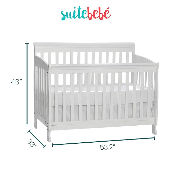 Suite Bebe Riley 4-in-1 Convertible Crib, Sea Turquoise Finish