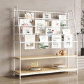 Metal Kids Bookshelf and Toy Storage Organizer,6 Tier Childrens Bookcase,Magazine Rack Floor,Book Shelf for Kids Rooms Classroom Nursery Living Room Office (White, L:39.4")