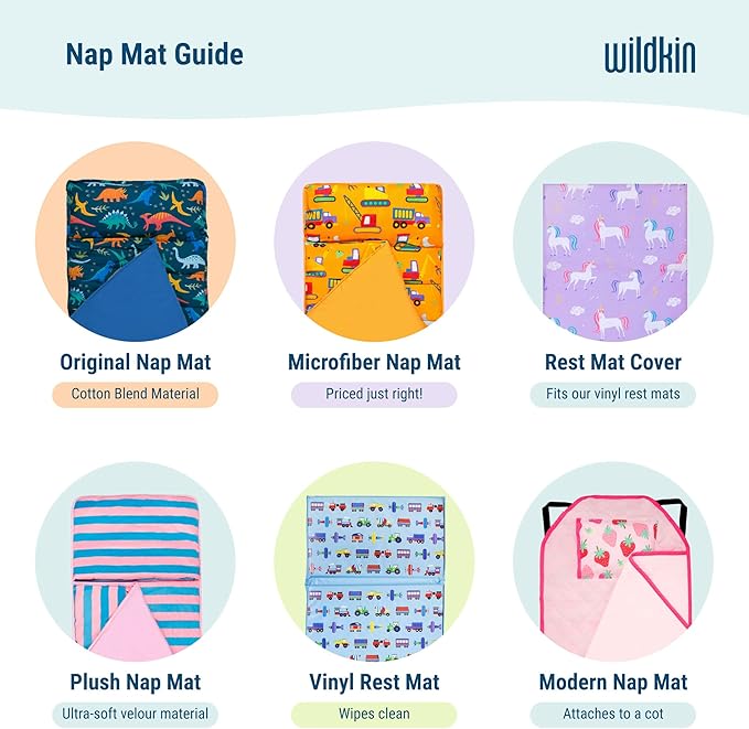 Wildkin Kids Microfiber Nap Mat – Soft Sleep Mat with Pillow, Ideal for School & Travel - Jurassic Dinosaurs