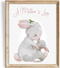 DREAM BIG PRINTABLES Mother and Child Bunny Wall Art Print - Unframed - 8x10 | Nursery Decor | Bedroom Decor | Room Decor Aesthetic | Bedroom Wall decor