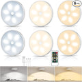 LED Closet Step Lights Motion Sensor Puck Light Compatible with Charging Station, 3 Colors Temperatures USB Rechargeable Indoor Under Cabinet Lighting(6 Pack)