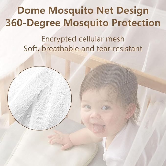 Princess Bed Canopy for Girls and Kids Hanging Mosquito Net for Baby Crib Nook Castle Game Tent Nursery Play Room Decor(White)