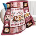 Guinea Pig Blanket Cute Pink Guinea Pigs Print Throw Blankets for Couch Sofa Bed Stuff Decor Lightweight Soft Cozy Fleece Plush Warm Flannel Bedding Gifts for Baby Girls Boys Kids Women Adults 50"x60"