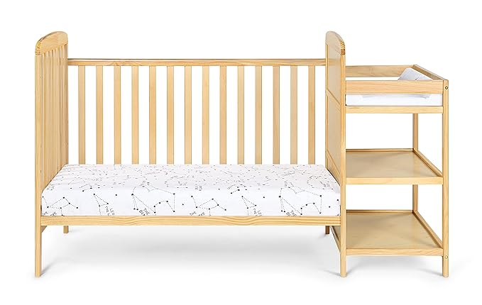 Suite Bebe Ramsey 3 in 1 Convertible Baby Crib and Changer in a Natural Finish