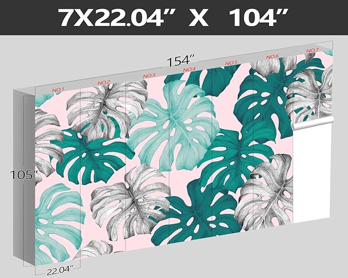 XMPMBM-Tropical Leaf Botanical backsplash Large Decorative Wallpaper Banana Leaf Plant Bedroom Bathroom Wall Mural- W 154" X H 105"（112 Square Foot）