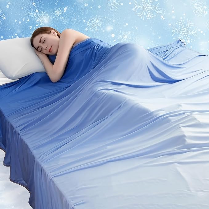 LUXEAR Gradient Cooling Blanket, Double-Sided Q-Max>0.5 Arc-Chill Summer Cold Blanket for Bed Sofa Chair Travel, Absords Heat to Keep Body Cool for Hot Sleeper & Night Sweats Adult Kids - 79"x86"