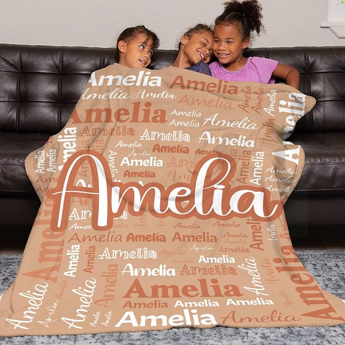 Dr.TOUGH Personalized Blanket for Adult Kids with Name Customized Blankets Personalized Throw Blanket for Christmas Birthday Gifts