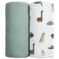 lulumoon Baby Muslin Swaddle Blankets: Soft Receiving Blanket for Newborn - Cotton Swaddling Blanket for Neutral 2Pack
