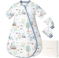Baby Sleep Sack with Removable Sleeves, Breathable Wearable Blanket for Newborn & Toddler 6-36 Months, Cute Print