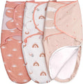 GLLQUEN BABY 3-Pack Baby Swaddle Sleep Sacks with Zipper for Newborn - Baby Swaddles 0-3 Months, Infant Swaddling Sack, Rainbow & Sun, Swaddles Blanket Wrap (Small/Medium)