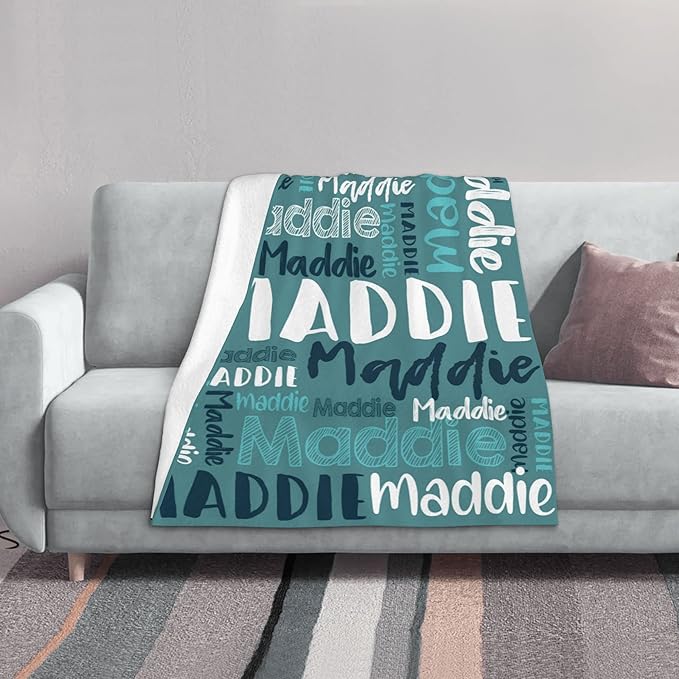 Dr.TOUGH Personalized Blankets with Name Customized Baby Blankets for Girls Boys Adults Monogrammed Blankets and Throws Christmas Birthday Mothers Fathers Valentines Day Gift (Blue Bird,50''×60'')