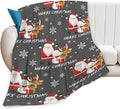 Snowman Santa Claus Throw Blanket for Girls Boys Women Men Kids Adults Soft Flannel Fleece Blanket for Couch Sofa Bed Home Decor 50"x60"