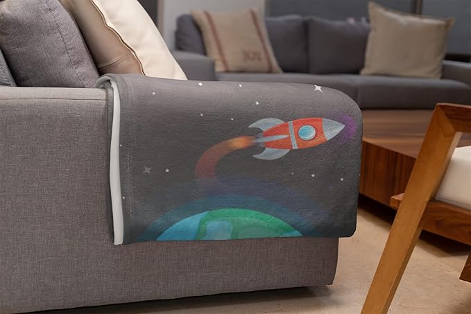Personalized Astronaut Blanket for Kids | Cozy Space Themed Throw Blanket | Custom Baby Blanket | Soft Warm Blanket | Kids Birthday | Blanket for Boys and Girls (Space V3, Fleece - 30x40)