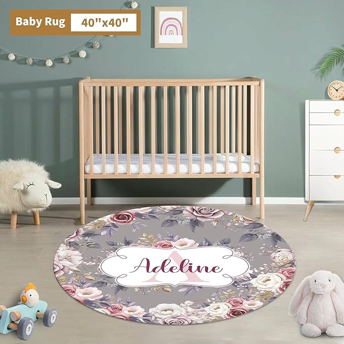 Custom Baby Crib Bedding Set, 3 Pcs Personalized Nursery Bedding Set with Name, Soft Baby Bedding Crib Sets with Blanket - Toddler Crib Sets for Girls Boys, Infant Newborn Gifts, Rose