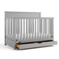 Graco Shiloh 5-in-1 Convertible Crib with Drawer – GREENGUARD Gold Certified Baby Crib Crafted from Wood, Converts to Toddler Bed, Daybed, and Full-Size Bed, Pebble Gray