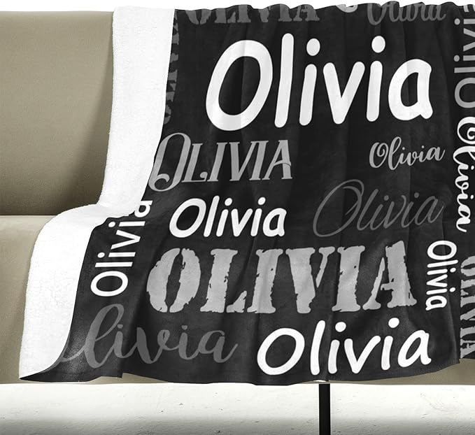Gudina Personalized Name Blankets and Throws, Custom Blanket with Name, Personalized Christmas Blanket Gifts for Women Men