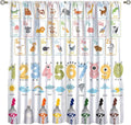 Alphabet Learning Curtain for Kids, Colorful Cartoon Animal Multiplication Table Educational, Classroom Child Printed Rod Pocket Blackout Window Drapes for Bedroom Living Room 72" W X 63" L