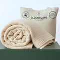 Cloud Scape Linen Oversized 4 Layer Muslin Blanket Twin Size - 100% Cotton, Lightweight & Breathable All Season Gauze, Pre-Washed, for Bed, Couch, fits Twin XL Bed,68x92, Ivory