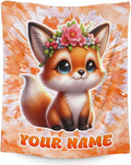 Custom Fox Blanket Gifts - 40" x 50" Inches Girls Throw Blanket for Kids - Cozy Fuzzy Plush Throw Decor for Sofa, Bed