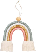 Mila Millie Macrame Wall Hanging | Handmade Woven Tassel Ornament for Home or Nursery Baby Kids Room Decor | Boho Nordic Scandinavian Style (Pink Gold Teal)