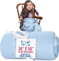 Blankets Thermal Waffle Baby Blanket Crib Bedding - Soft Cozy Warm Infant Thermal Cover for Nursery Stroller or Bassinet, Lightweight Ideal Shower Gift, Nylon Trim Blue 36" x 50"