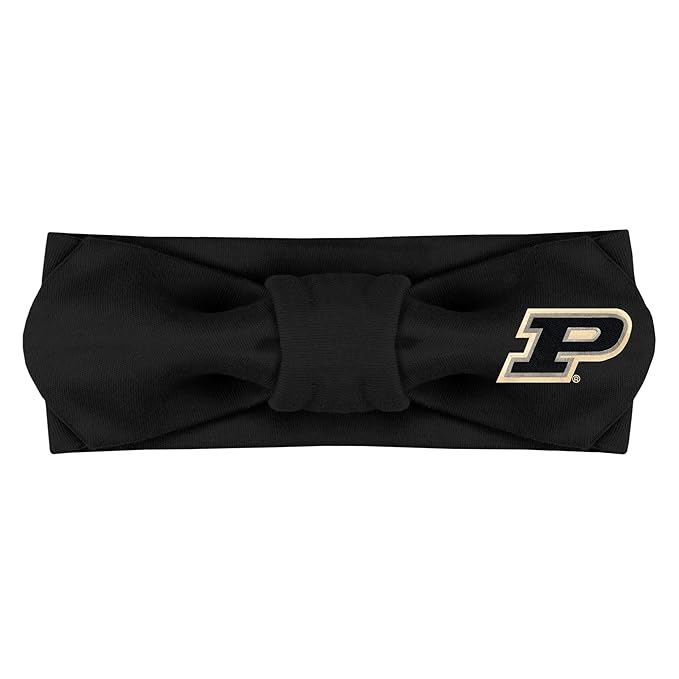 Creative Knitwear Purdue Boilermakers Infant Girls Black Solid Hair Knot Headband Embroidered Logo - Size Newborn - 4T