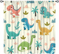 Fun Dino Curtains, Cute Colorful Dinosaur Pattern Blackout Window Treatments, Rod Pocket Thermal Insulated Drapes 2 Panel Sets for Children Boys Bedroom Nursery Classroom, 72" W X 63" L