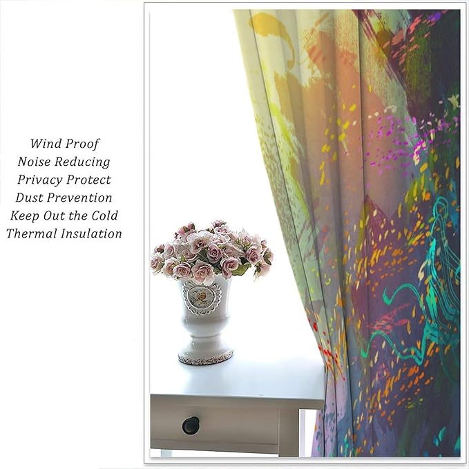 Ocean Decor Curtain, Untouched Wild Underwater Aquatic World Corals Exotic Fishes Seascape Curtain for Living Room Cafe Set 2 Panels,42x45 Inches, Style-2