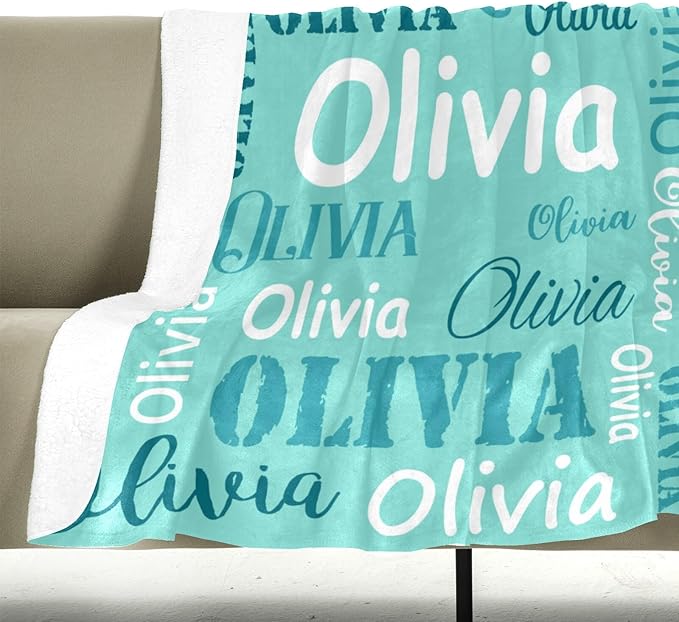 Gudina Personalized Name Blankets and Throws, Custom Blanket with Name, Personalized Christmas Blanket Gifts for Women Men